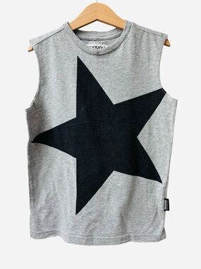 nununu Grey Sleeveless Top with Black Star